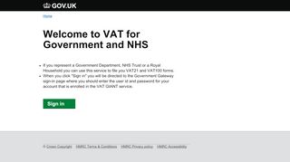 
                            7. HMRC:Welcome to VAT for Government and NHS