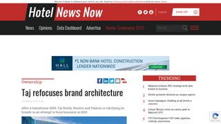 
                            8. HNN - Taj refocuses brand architecture - Hotel News Now