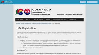 
                            13. HOA Registration | Department of Regulatory Agencies - Colorado.gov