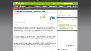 
                            10. Hobson Wealth expands operations team | Voxy.co.nz