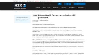 
                            4. Hobson Wealth Partners accredited as NZX participant - NZX, New ...