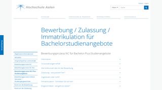 
                            9. Hochschule Aalen - Bewerbung / Zulassung / Immatrikulation für ...