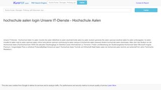 
                            10. hochschule aalen login Unsere IT-Dienste - Hochschule Aalen PDF ...