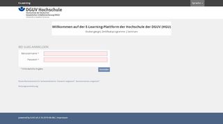 
                            1. Hochschule der DGUV (HGU) E-Learning - ILIAS-Anmeldeseite