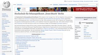 
                            2. Hochschule für Schauspielkunst „Ernst Busch“ Berlin – Wikipedia