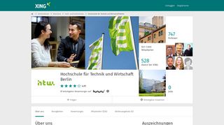 
                            9. Hochschule für Technik und Wirtschaft Berlin als Arbeitgeber | XING ...