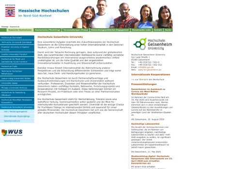 
                            12. Hochschule Geisenheim University - Hessische Hochschulen im Nord ...