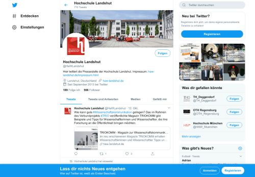 
                            9. Hochschule Landshut (@HaWLandshut) | Twitter