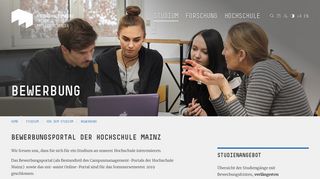 
                            5. Hochschule Mainz: Bewerbung