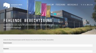 
                            5. Hochschule Mainz: Fehler 401/403