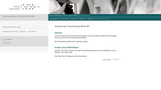 
                            1. Hochschule Trier - Fachbereich Technik: Intranet der Fachrichtung MB ...