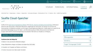 
                            12. Hochschule Trier - Rechenzentrum: Seafile Cloud-Speicher