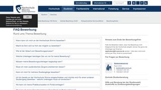 
                            9. Hochschule Worms: FAQ Bewerbung