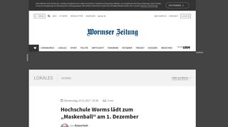 
                            12. Hochschule Worms lädt zum „Maskenball“ am 1. Dezember