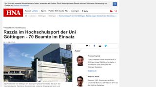 
                            7. Hochschulsport der Uni Göttingen: Razzia wegen Verdacht der ... - Hna