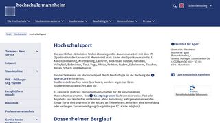 
                            2. Hochschulsport - Hochschule Mannheim