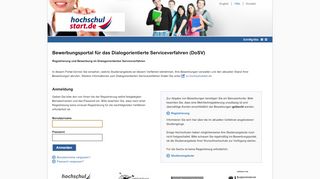 
                            8. Hochschulstart - Bewerbungsportal Anmeldung