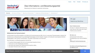 
                            11. hochschulstart Das Bewerbungs- und Informationsportal für ...