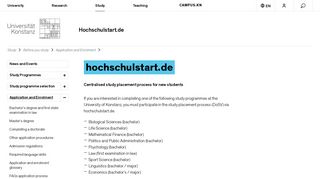 
                            6. Hochschulstart.de | Application and Enrolment | Before you study ...