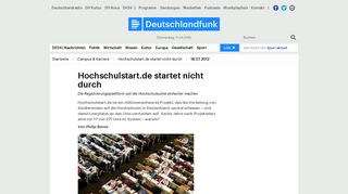 
                            12. Hochschulstart.de startet nicht durch (Archiv) - Deutschlandfunk