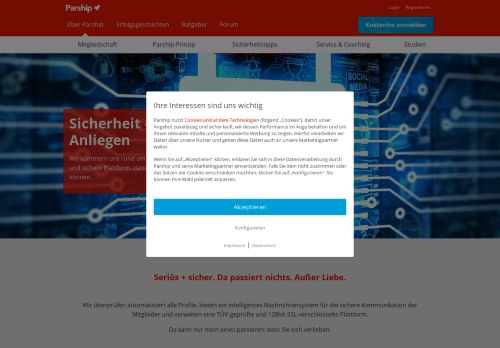 
                            3. Höchste Sicherheit bei der Online-Partnersuche | Parship