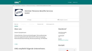 
                            4. Höchster Pensions Benefits Services GmbH als Arbeitgeber | XING ...