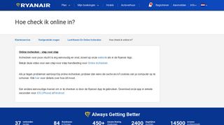 
                            4. Hoe check ik online in? - Ryanair