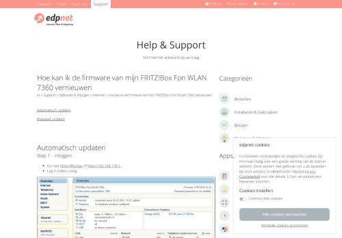 
                            10. Hoe kan ik de firmware van mijn FRITZ!Box Fon WLAN 7360 ... - Edpnet