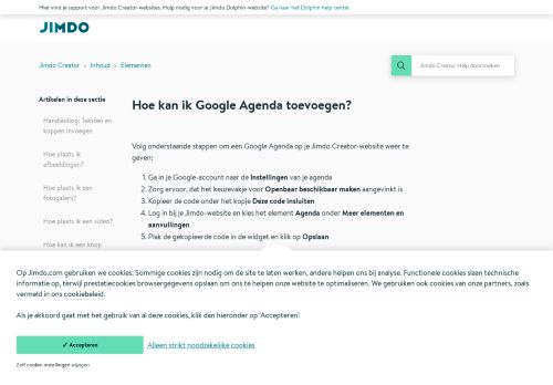 
                            9. Hoe kan ik Google Agenda toevoegen? – Jimdo Creator