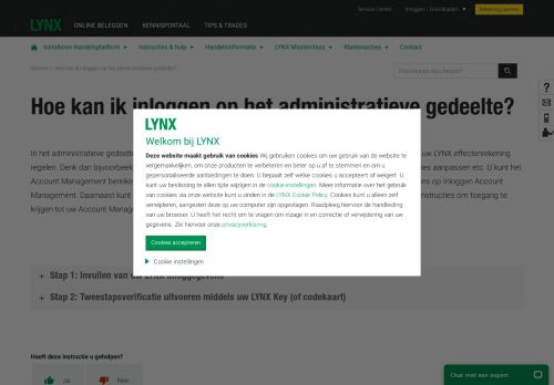 
                            1. Hoe kan ik inloggen op het administratieve gedeelte? | LYNX