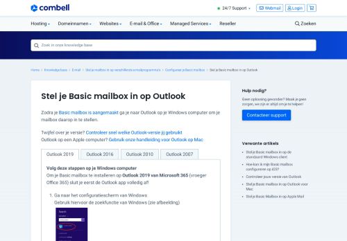 
                            10. Hoe kan ik mijn Basic mailbox configureren in Outlook 2013 / Outlook ...