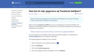 
                            2. Hoe kan ik mijn gegevens op Facebook bekijken? | Helpcentrum van ...