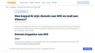
                            11. Hoe koppel ik mijn domein aan WIX en mail aan Vimexx?