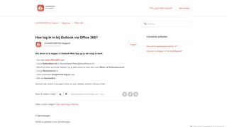 
                            5. Hoe log ik in bij Outlook via Office 365? – CLOUDFORYOU Support