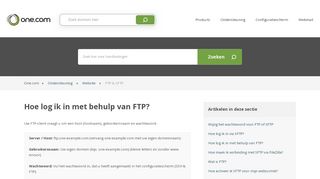 
                            1. Hoe log ik in met behulp van FTP? – Ondersteuning | One.com