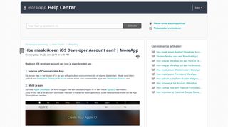
                            2. Hoe maak je een iOS Developer Account aan | MoreApp : Help Center