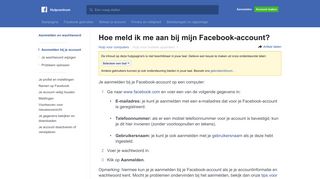 
                            4. Hoe meld ik me aan bij mijn Facebook-account? | Facebook ...