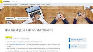 
                            11. Hoe meld je je aan op SharePoint? - Werkplek Vlaanderen.be