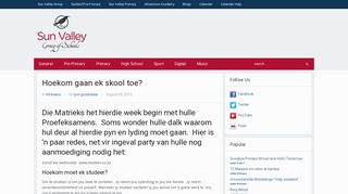 
                            10. Hoekom gaan ek skool toe? - Sun Valley Blogs