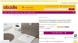 
                            12. Hoesch Muna Mineralguss-Duschwanne 4162715 100x100x3cm ...