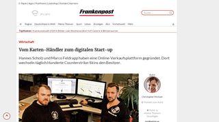 
                            13. Hof: Vom Karten-Händler zum digitalen Start-up | Frankenpost