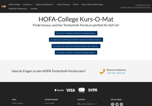 
                            12. HOFA-College Kurs-O-Mat | HOFA-College