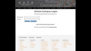 
                            9. HOFA-College Online-Campus - Bitte anmelden