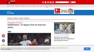 
                            10. Hoffenheim - FC Bayern im Live-Stream: Bundesliga heute live im ...