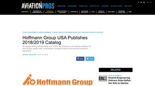 
                            13. Hoffmann Group USA Publishes 2018/2019 Catalog - Aviation Pros