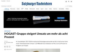 
                            12. HOGAST-Gruppe steigert Umsatz um mehr als acht Prozent | SN.at