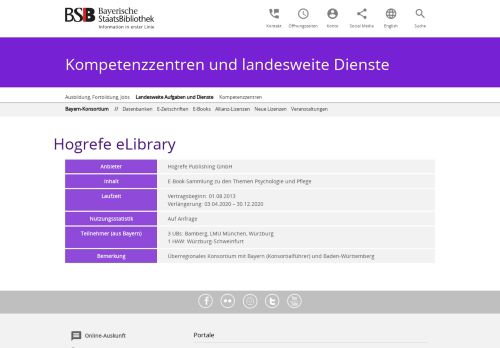
                            7. Hogrefe eLibrary - Bayerische Staatsbibliothek