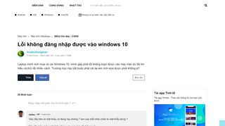 
                            7. HỎI ĐÁP? - Lỗi không đăng nhập được vào windows 10 | Tinhte.vn