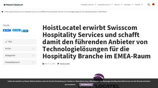 
                            6. HoistLocatel erwirbt Swisscom Hospitality Services - Hoist Group