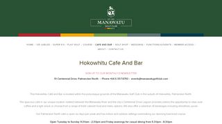 
                            8. Hokowhitu Cafe & Bar, Palmerston North | Manawatu Golf Club